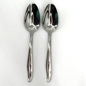 MAR-CREST Set of 2 Atomic Starburst MCM Small Serving Spoons Stainless USA Made